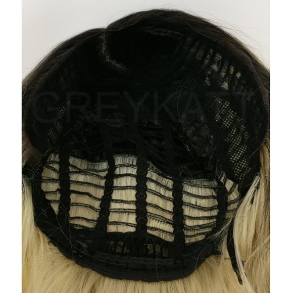 Blonde w/ dark roots Wavy Lob Wig main image 4